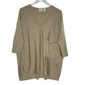 Kerisma L Womens Camel Tam Raven Sweater Front Pockets Boxy Dolman